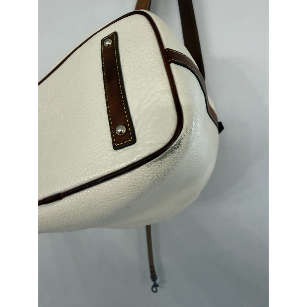 DOONEY & BOURKE Cream Pebbled Leather Small Drawstring Bucket Bag Shoulder Bag - Picture 6 of 16